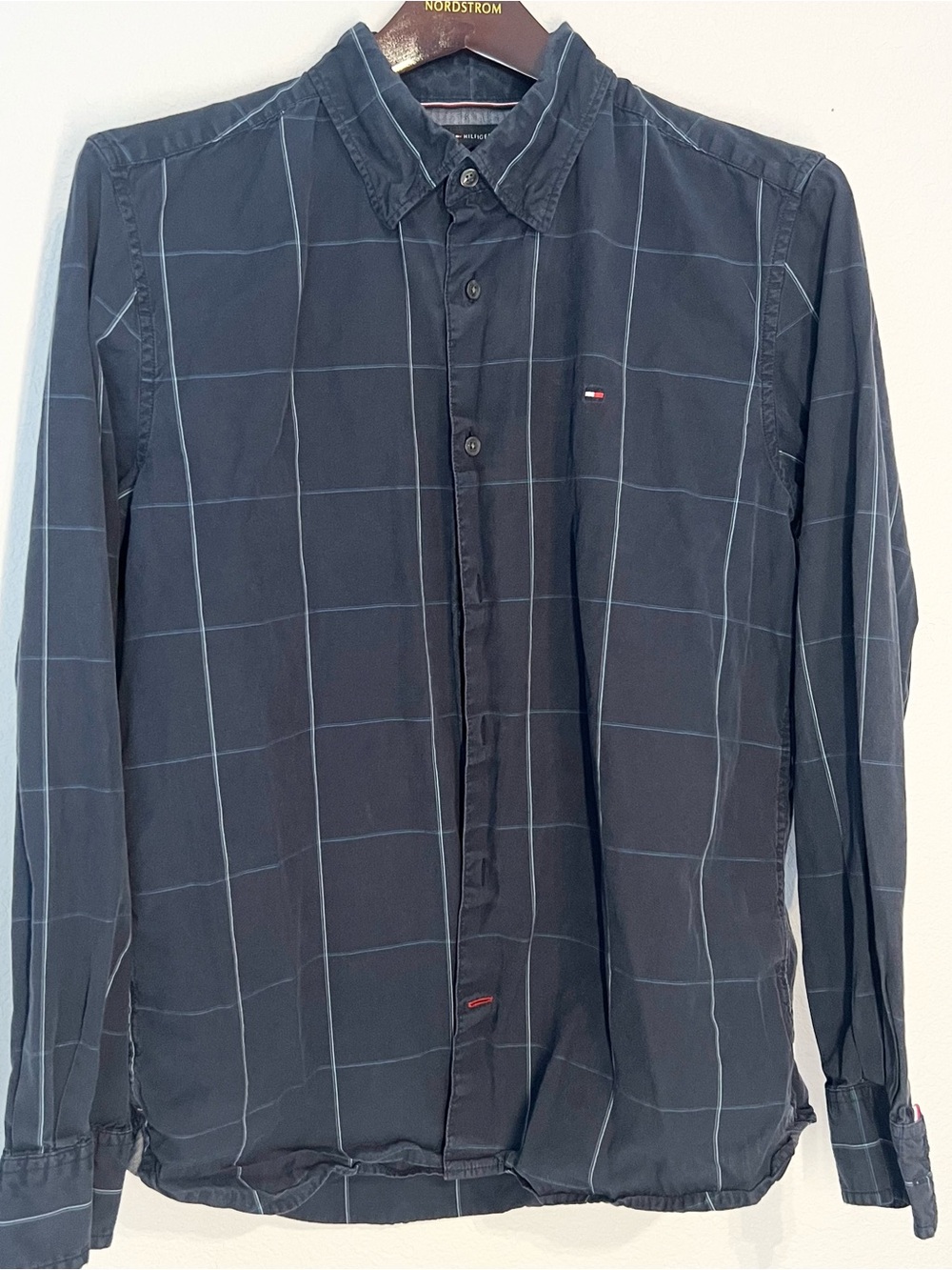 Tommy Hilfiger Black Navy Windowpane Button-Down Shirt